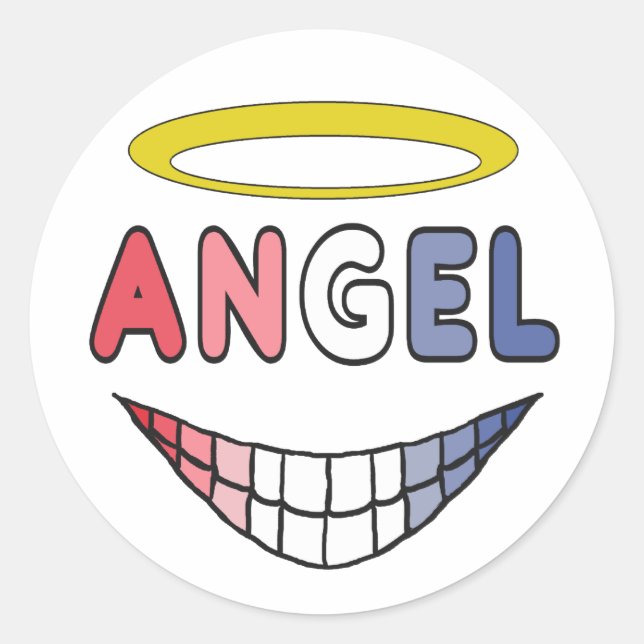 Angel Classic Round Sticker (Front)