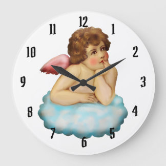 Angel Cloud Cupid Large Clock