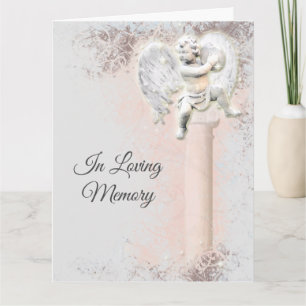 Angel condolences "in loving memory" Personalise Card