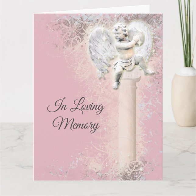 Angel condolences "in loving memory" | Personalise Card (Front)