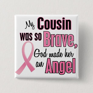 Angel COUSIN Breast Cancer T-Shirts & Gifts 15 Cm Square Badge