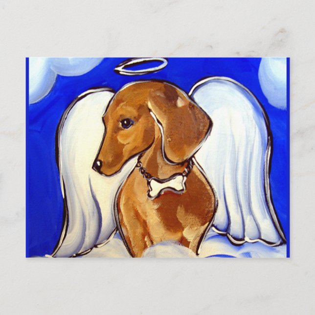Angel Dachshund Postcard (Front)