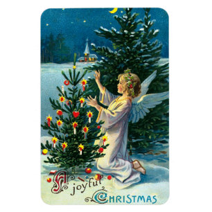 Angel Decorating Christmas Tree 2 Magnet