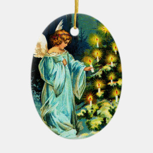 Angel Decorating Christmas Tree Ceramic Tree Decoration