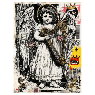 Angel Decoupage Tissue Paper Street Art Collage