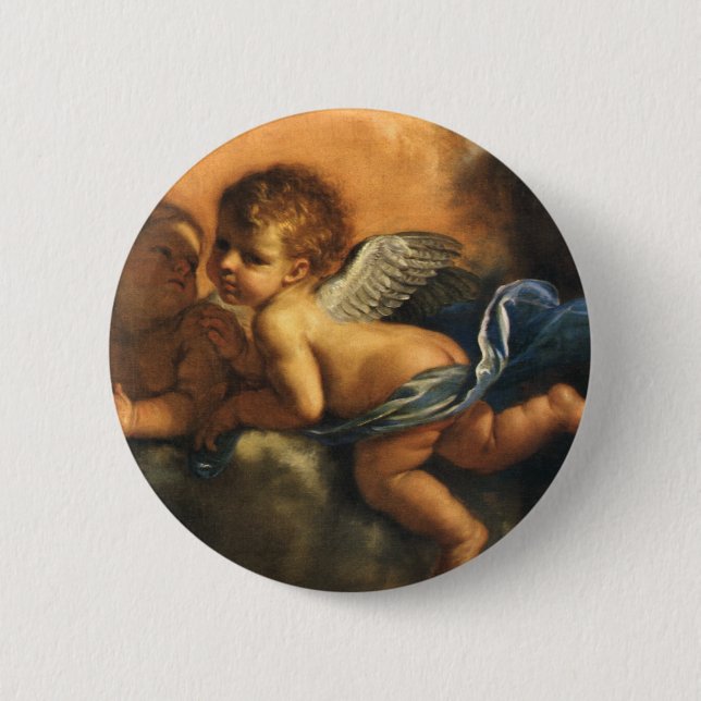 Angel detail, Patron Saints of Modena by Guercino 6 Cm Round Badge (Front)