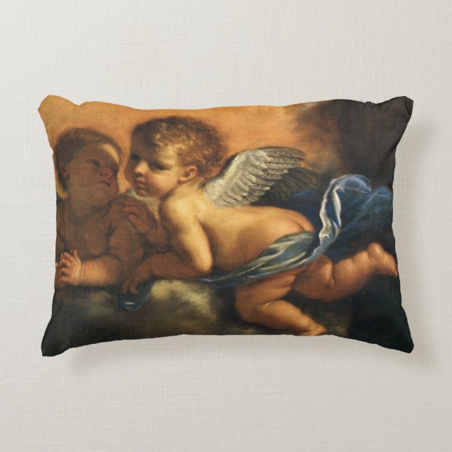 Angel detail, Patron Saints of Modena by Guercino Decorative Cushion (Front)