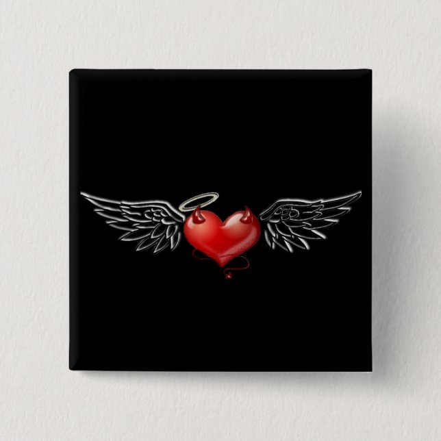 Angel devil background 15 cm square badge (Front)