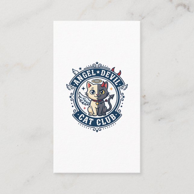 Angel Devil Cat Cat Mum Gift Idea - Angel Devil Ca Business Card (Front)