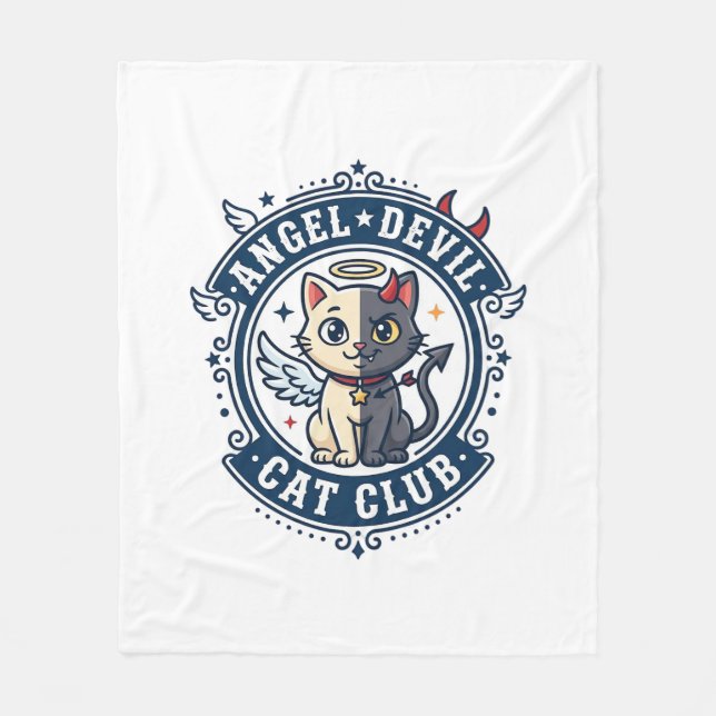 Angel Devil Cat Cat Mum Gift Idea - Angel Devil Ca Fleece Blanket (Front)