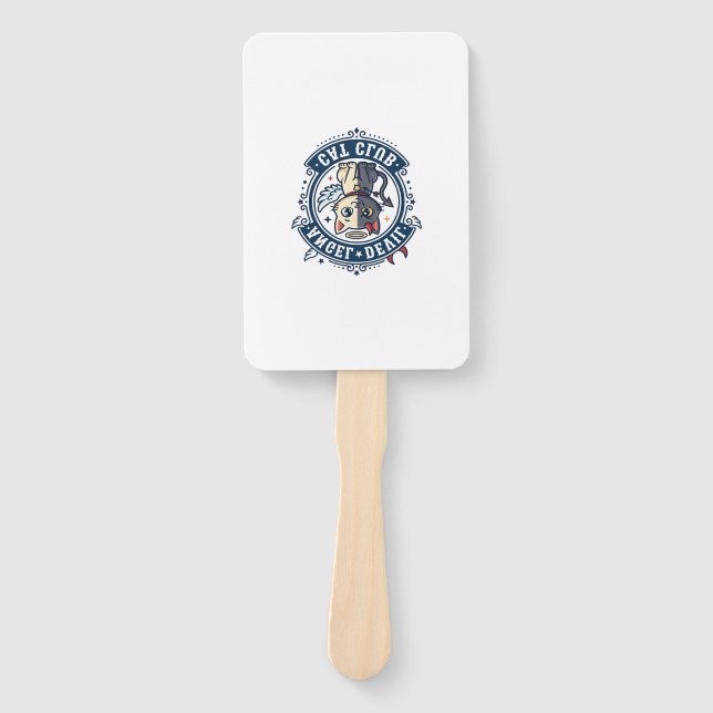 Angel Devil Cat Cat Mum Gift Idea - Angel Devil Ca Hand Fan (Front)