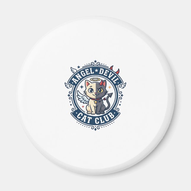 Angel Devil Cat Cat Mum Gift Idea - Angel Devil Ca Magnet (Front)
