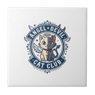 Angel Devil Cat Cat Mum Gift Idea - Angel Devil Ca Tile