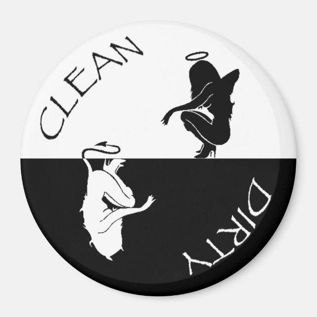 Angel / Devil Clean / Dirty Dishwasher Magnet (Front)