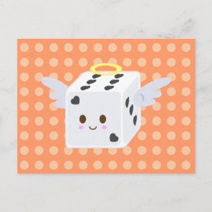 Angel Dice with Hearts Postcard