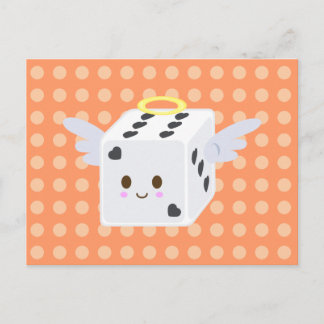 Angel Dice with Hearts Postcard
