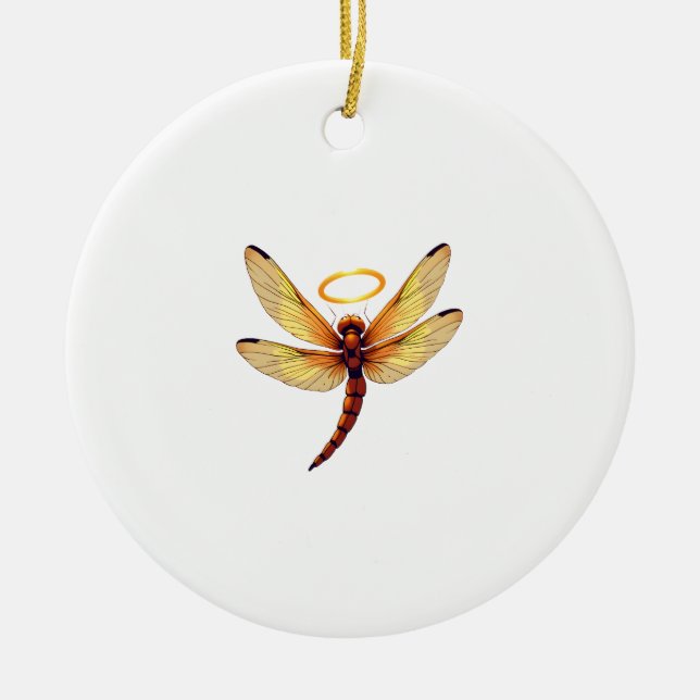 Angel Dragonfly Ceramic Tree Decoration (Front)