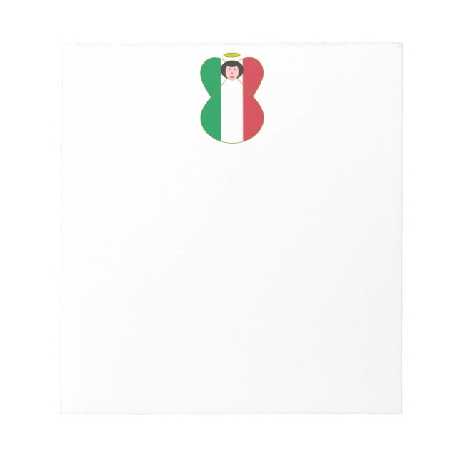 Angel Dressed In Italian Flag Notepad (Front)