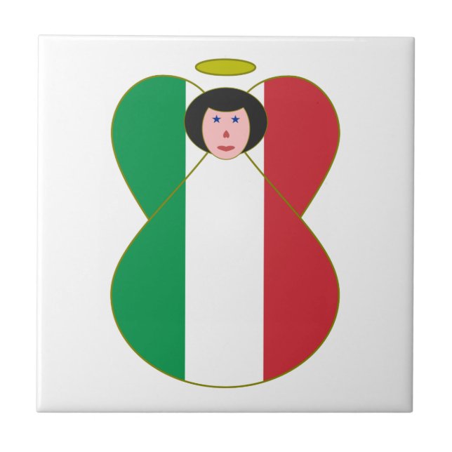 Angel Dressed in Italian Flag Tile (Front)