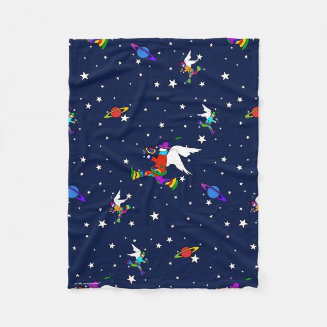 Angel Dudes Starry Midnight Fleece Blanket (Front)