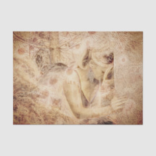 Angel Elegant Glowing Brown Sepia Floral Antique Tissue Paper