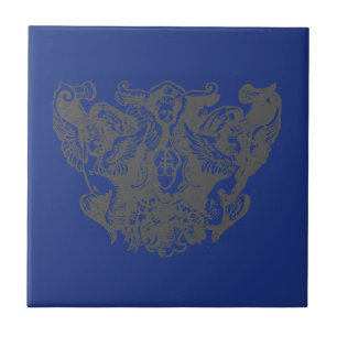 Angel Engelsputt Coat of arms Emblem baroque Tile