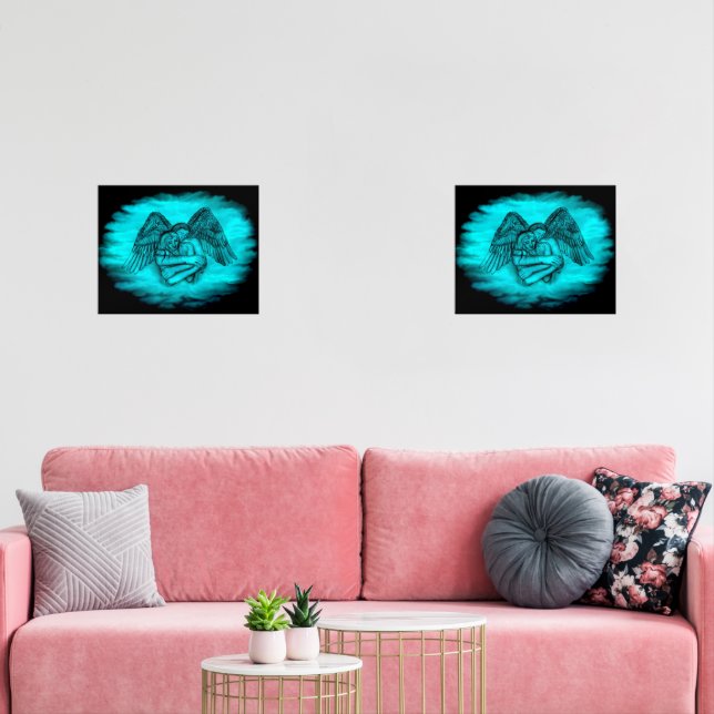 Angel Eros in Love , black and green design (Livingroom)