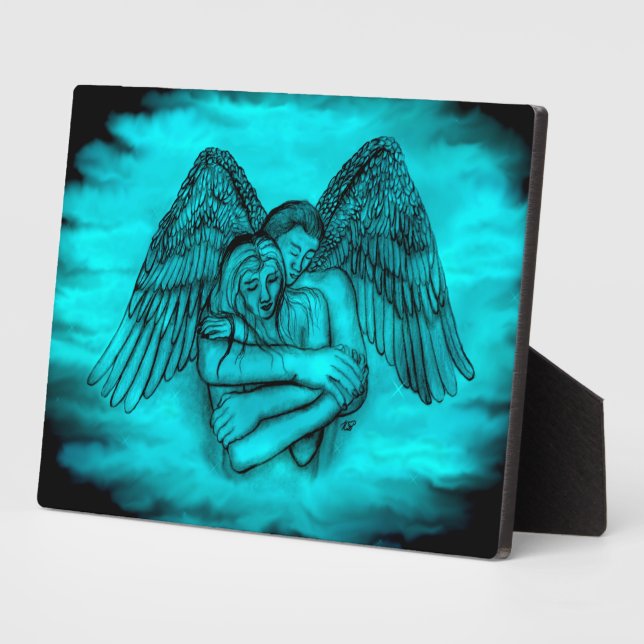 Angel Eros in Love , black and green design Plaque (Side)