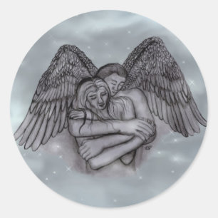 Angel Eros in Love Classic Round Sticker