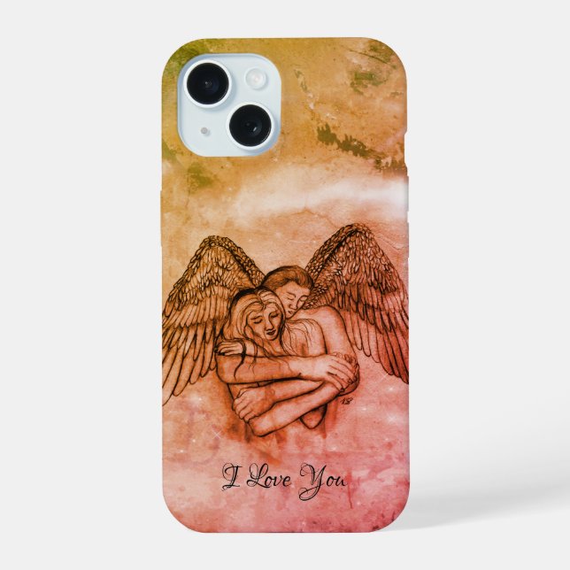Angel Eros in Love , I Love You iPhone 15 Case (Back)