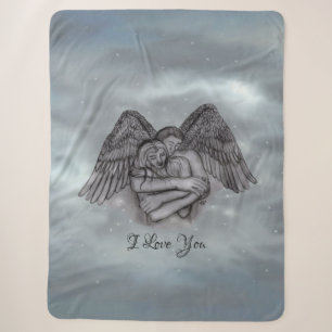 Angel Eros in Love , I Love You Sherpa Blanket