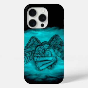 Angel Eros in Love in black and green design iPhone 15 Pro Case
