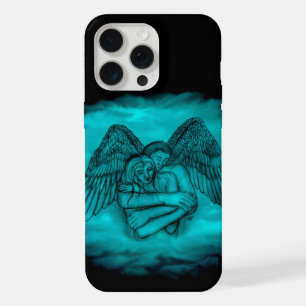 Angel Eros in Love in black and green design iPhone 15 Pro Max Case