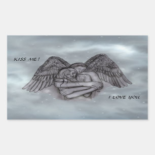 Angel Eros in Love Rectangular Sticker