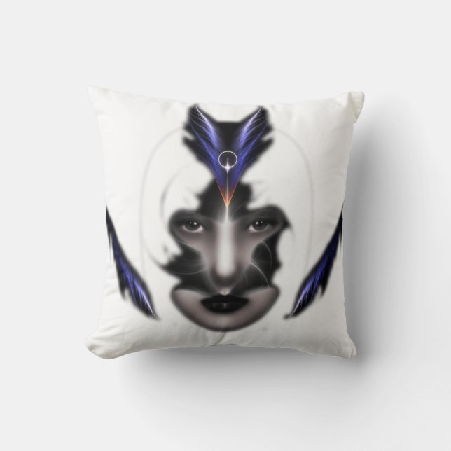 Angel Eyes Wings Of Wind Fractal Decorative Pillow (Front)