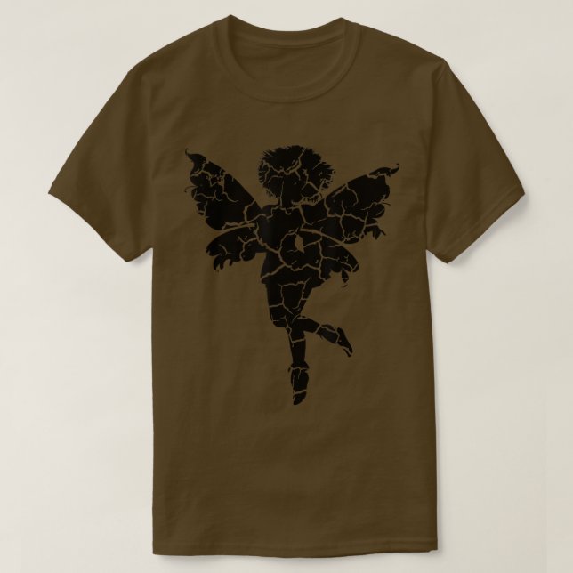 Angel Fairy Trendy Distressed  T-Shirt (Design Front)