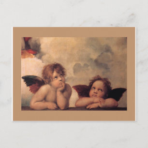 angel faith Raphael vintage old painting blessing Postcard