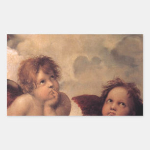 angel faith Raphael vintage old painting blessing Rectangular Sticker