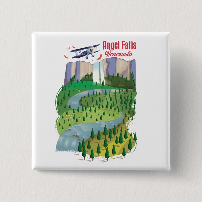 Angel Falls Venezuela 15 Cm Square Badge (Front)