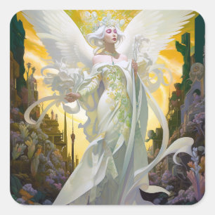 Angel Fantasy Art Square Sticker
