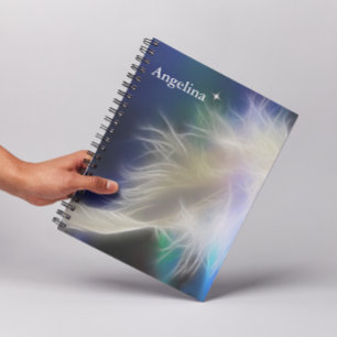Angel Feather and Star Spiral Notebook