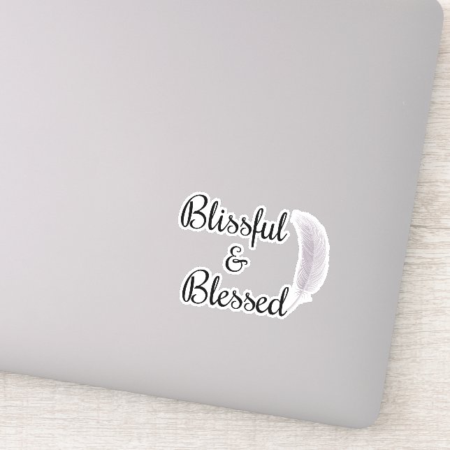 Angel Feather Blissful & Blessed Inspirational (Detail)