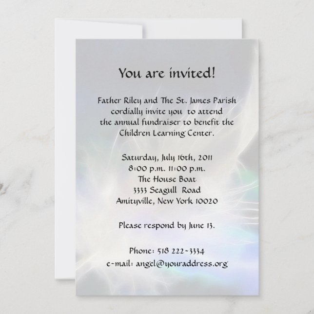 Angel Feather Fundraiser Invitation (Front)