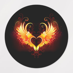 Angel Fire Heart with Wings
