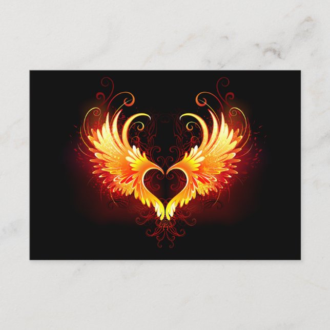 Angel Fire Heart with Wings Advice Card (Front)