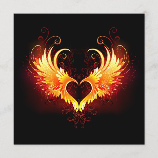 Angel Fire Heart with Wings Advice Card (Front)