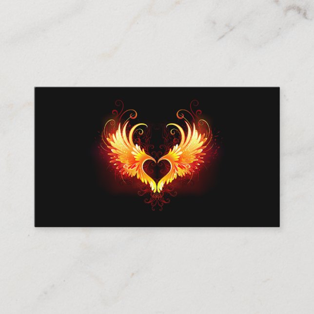 Angel Fire Heart with Wings Appointment Card (Front)