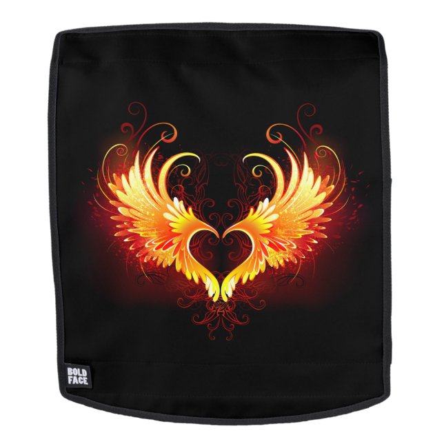 Angel Fire Heart with Wings Backpack (Removable Face)