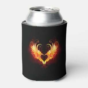 Angel Fire Heart with Wings Can Cooler