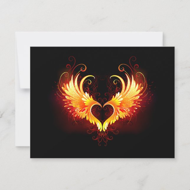 Angel Fire Heart with Wings Card (Front)